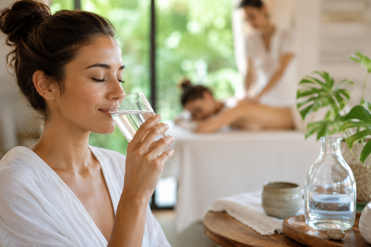 Canicule : pourquoi boire de l’eau avant et après un massage